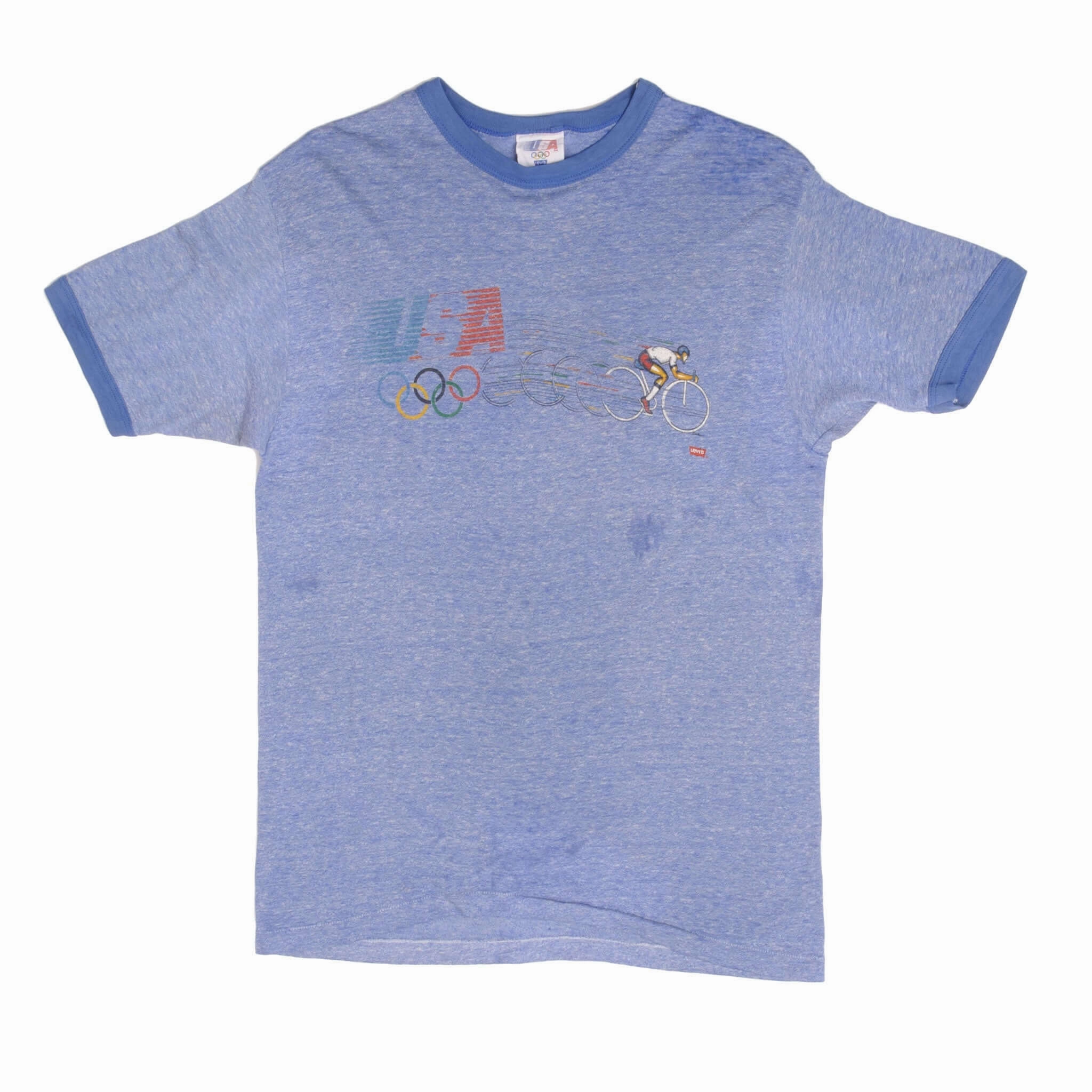 VINTAGE LEVIS 1980S OLYMPICS TEE SHIRT SIZE MEDIUM MADE IN USA