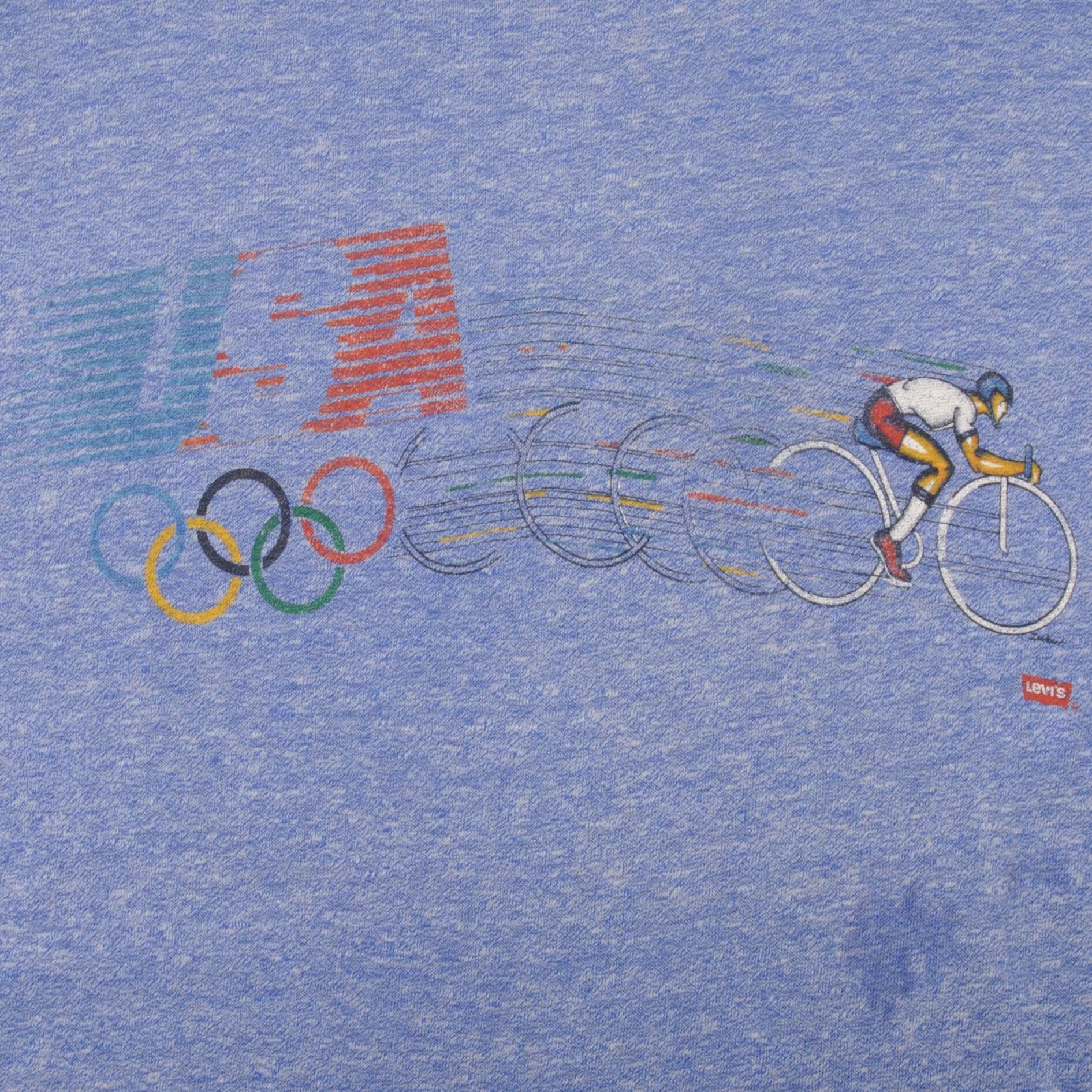 VINTAGE LEVIS 1980S OLYMPICS TEE SHIRT SIZE MEDIUM MADE IN USA