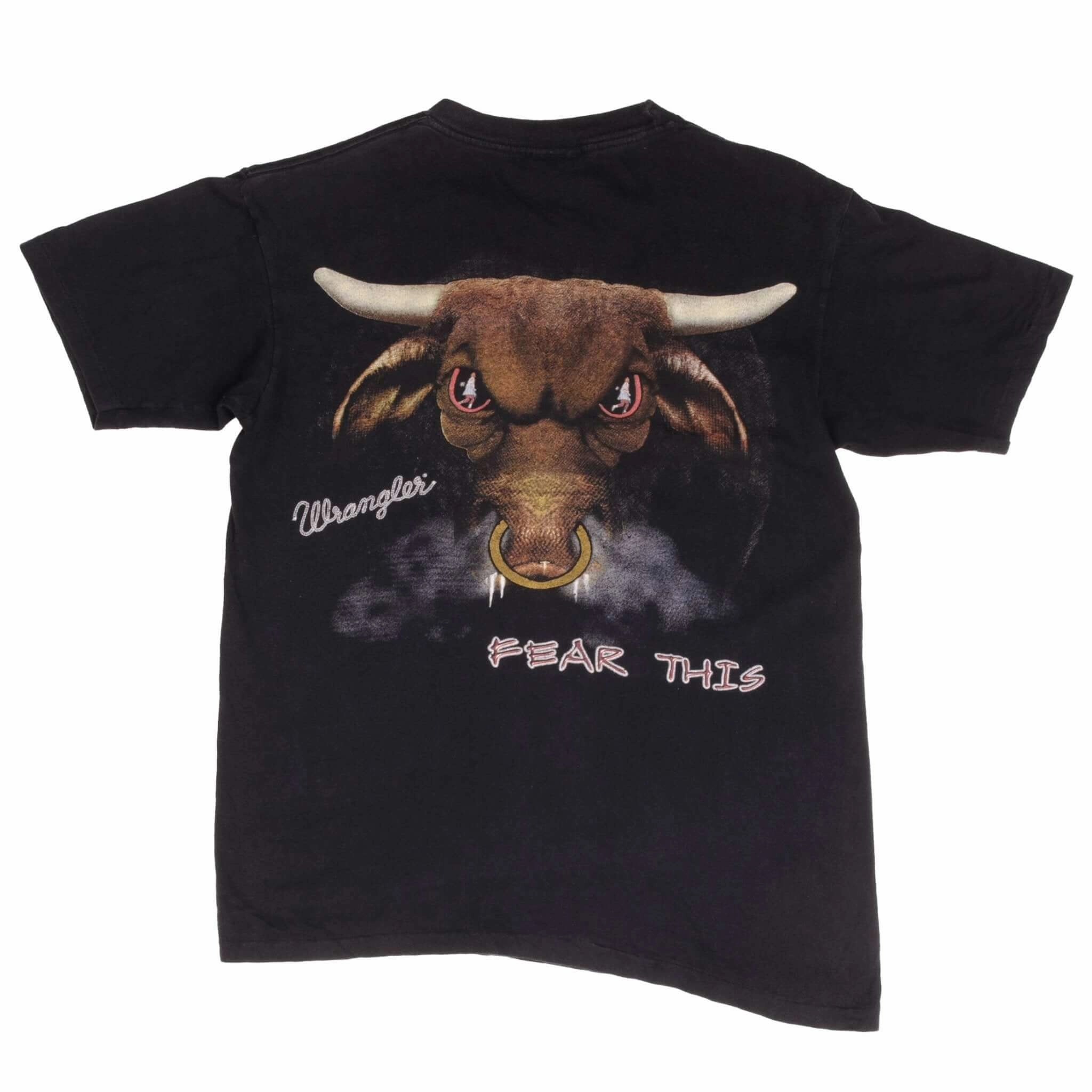 VINTAGE WRANGLER BULL RODEO 1990S TEE SHIRT SIZE MEDIUM MADE IN USA