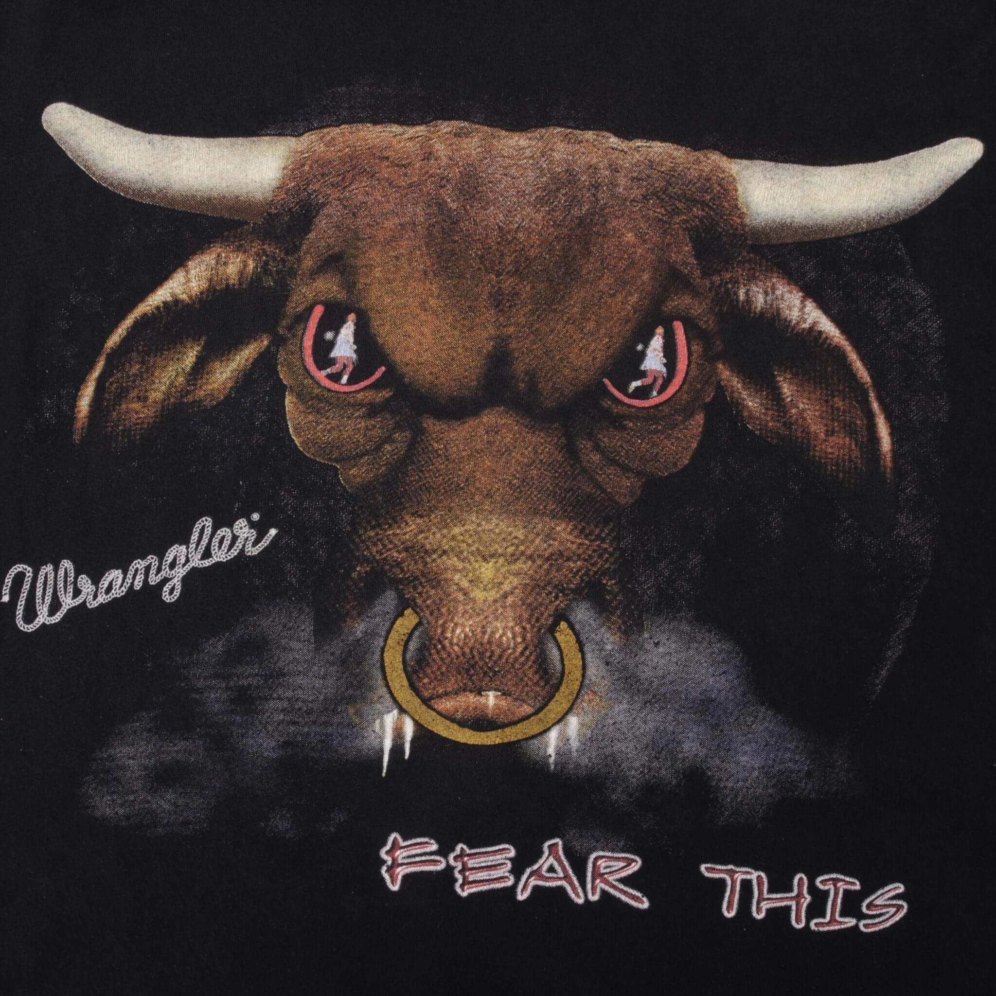 VINTAGE WRANGLER BULL RODEO 1990S TEE SHIRT SIZE MEDIUM MADE IN USA