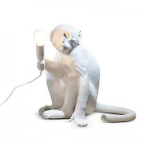 White Monkey Sitting Lamp