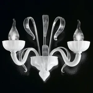 White Murano Glass 'Epoque' Wall Chandelier