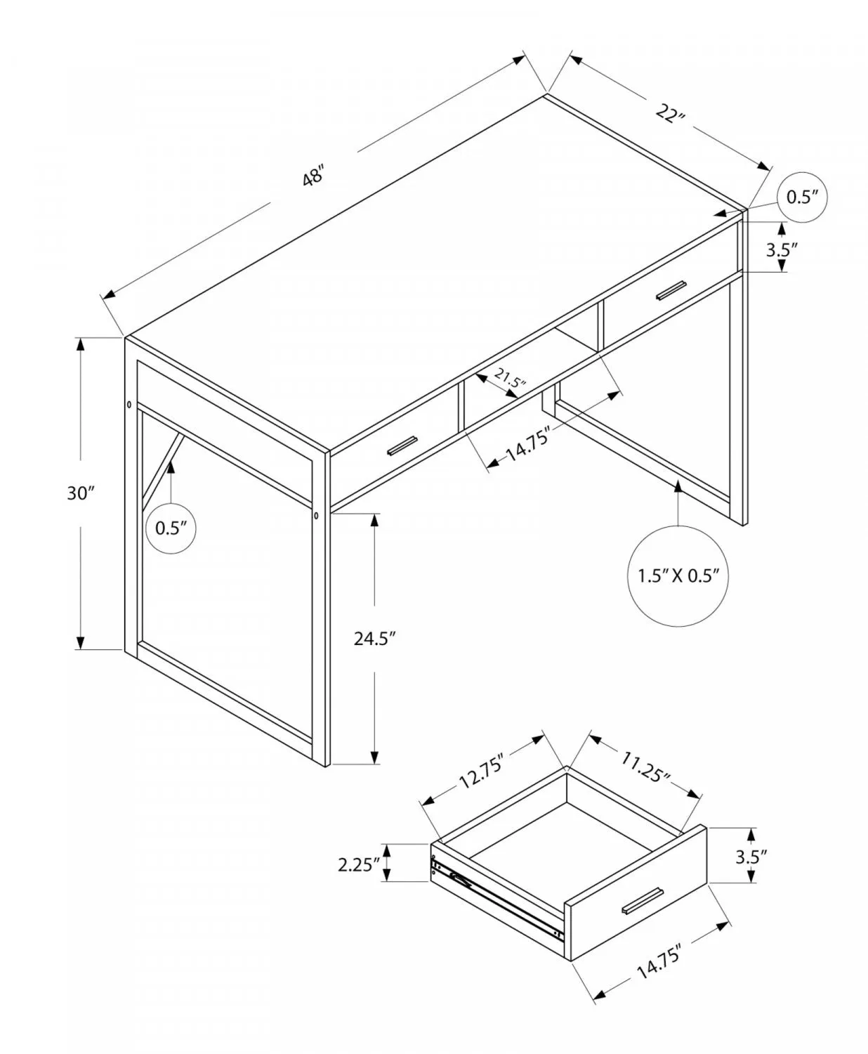 Zale Desk - Brown